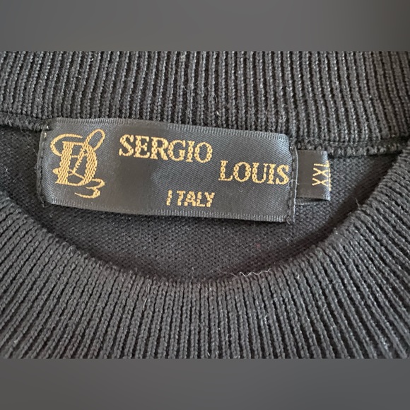 Sergio Louis Italy, Black Grey and Browns 20% Wool Sweater - Picture 4 of 5